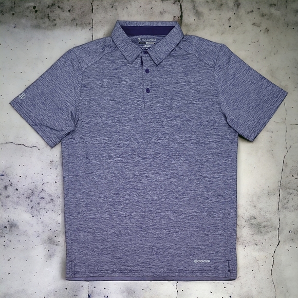 HOLLOWAY Polo Shirt Mens Sz M, Blue Dry-Excel Collared Short Sleeve Golf Outdoor - Picture 1 of 16